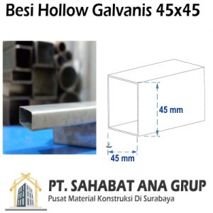Besi Hollow Galvanis 45x45