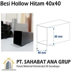 Besi Hollow Hitam 40x40