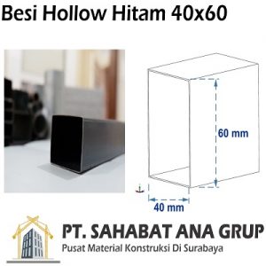 Besi Hollow Hitam 40x60