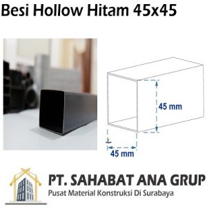 Besi Hollow Hitam 45x45